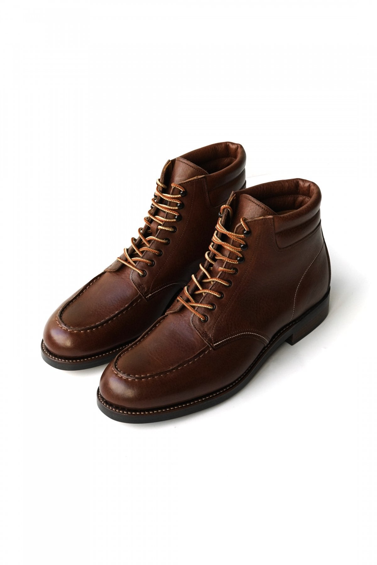 OLD JOE - "The Outlander" VACHETTA LEATHER MOC TOE BOOTS - WALNUT