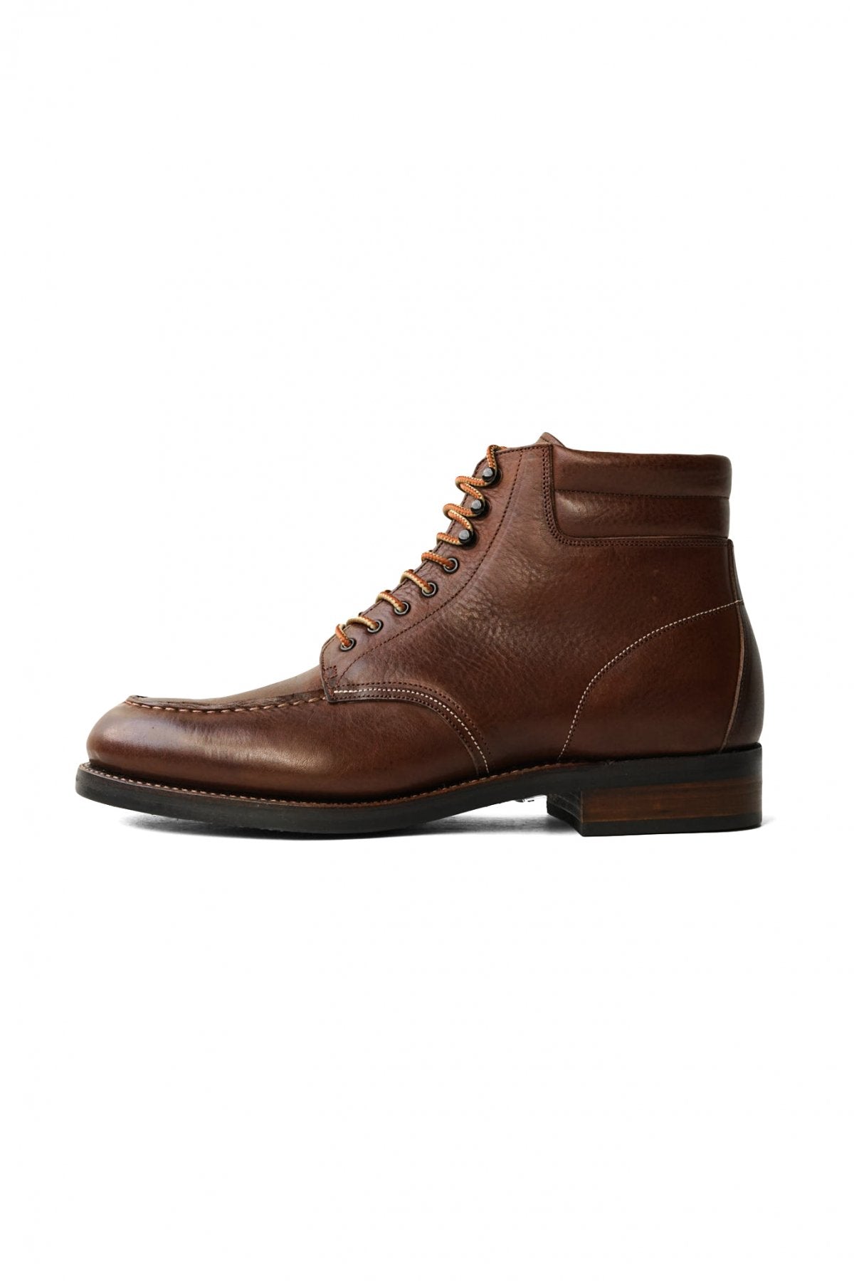 OLD JOE - "The Outlander" VACHETTA LEATHER MOC TOE BOOTS - WALNUT