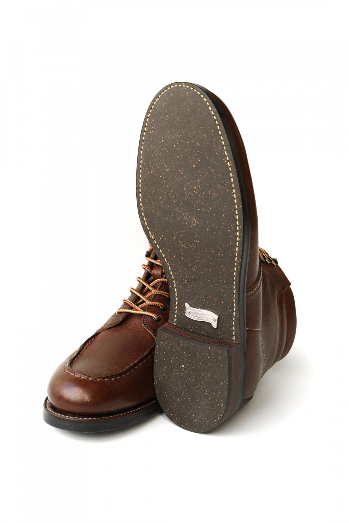 OLD JOE - "The Outlander" VACHETTA LEATHER MOC TOE BOOTS - WALNUT