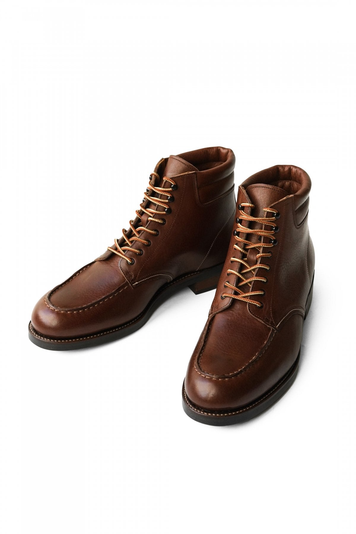 OLD JOE - "The Outlander" VACHETTA LEATHER MOC TOE BOOTS - WALNUT