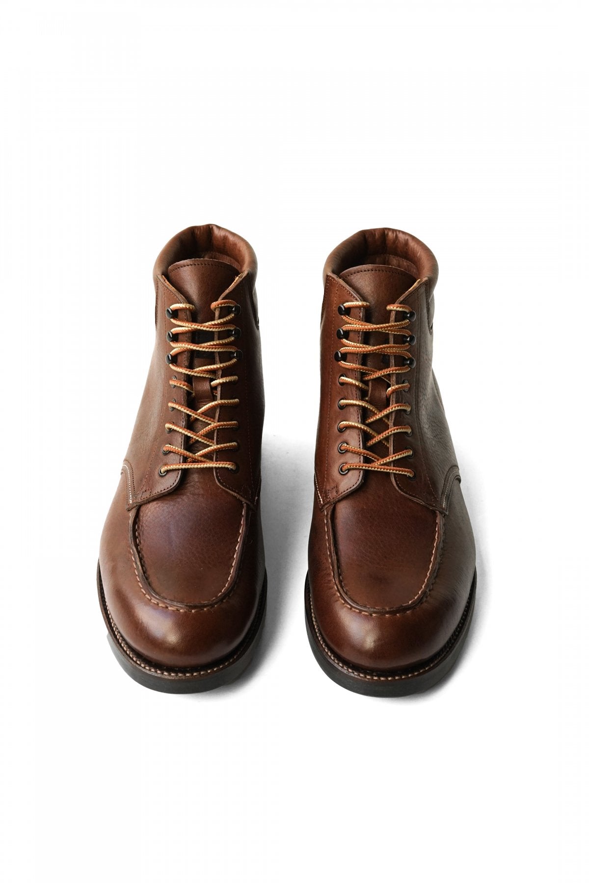 OLD JOE - "The Outlander" VACHETTA LEATHER MOC TOE BOOTS - WALNUT