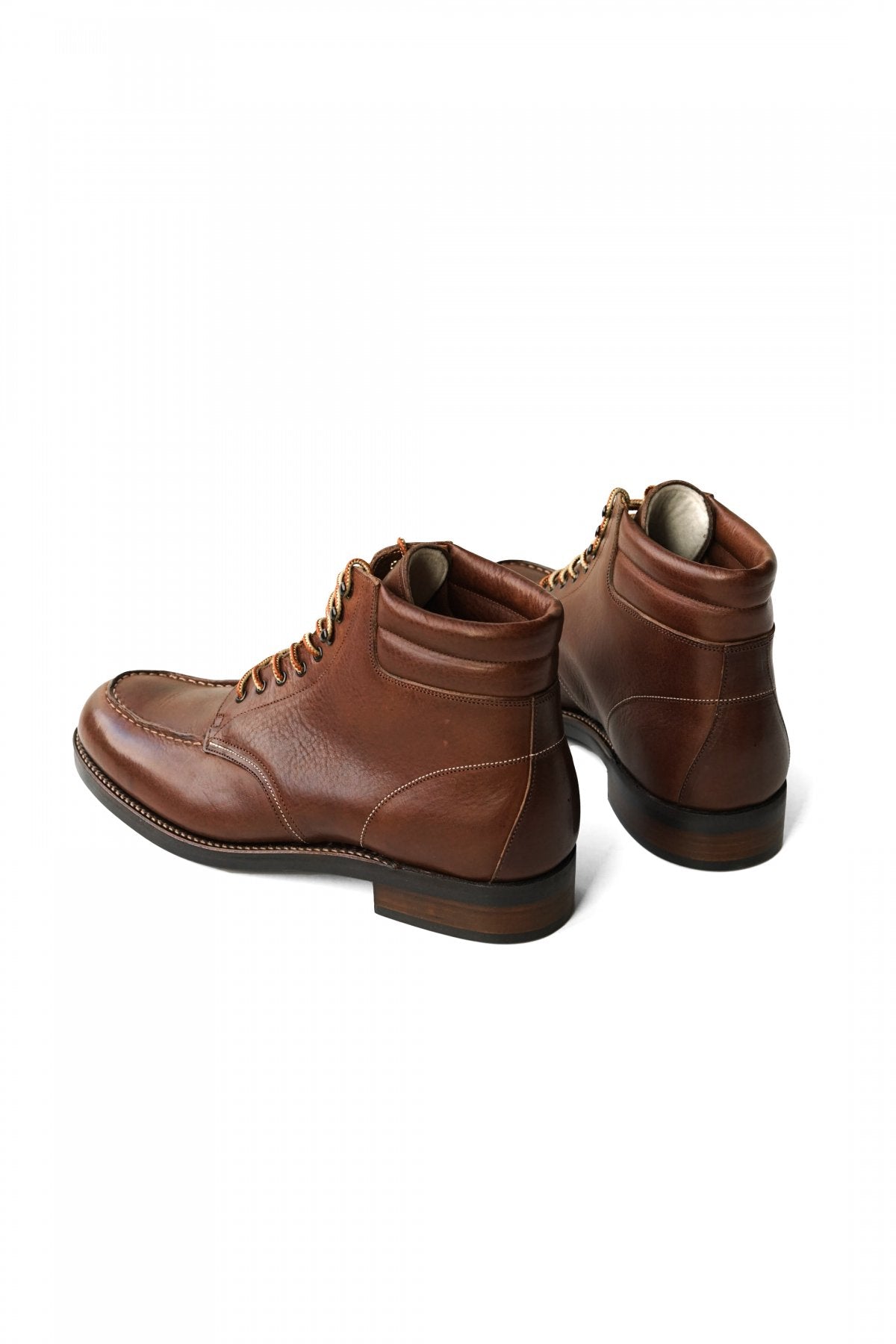 OLD JOE - "The Outlander" VACHETTA LEATHER MOC TOE BOOTS - WALNUT