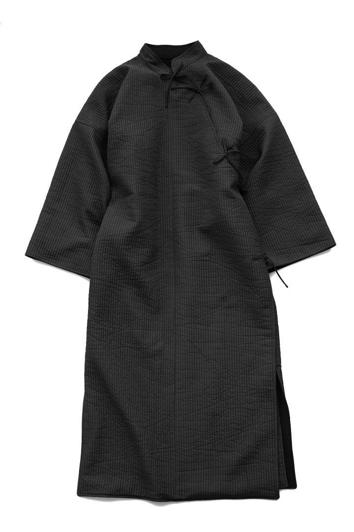 WRYHT- ASYMMETRY FRONT ORIENTAL COAT - BLACK