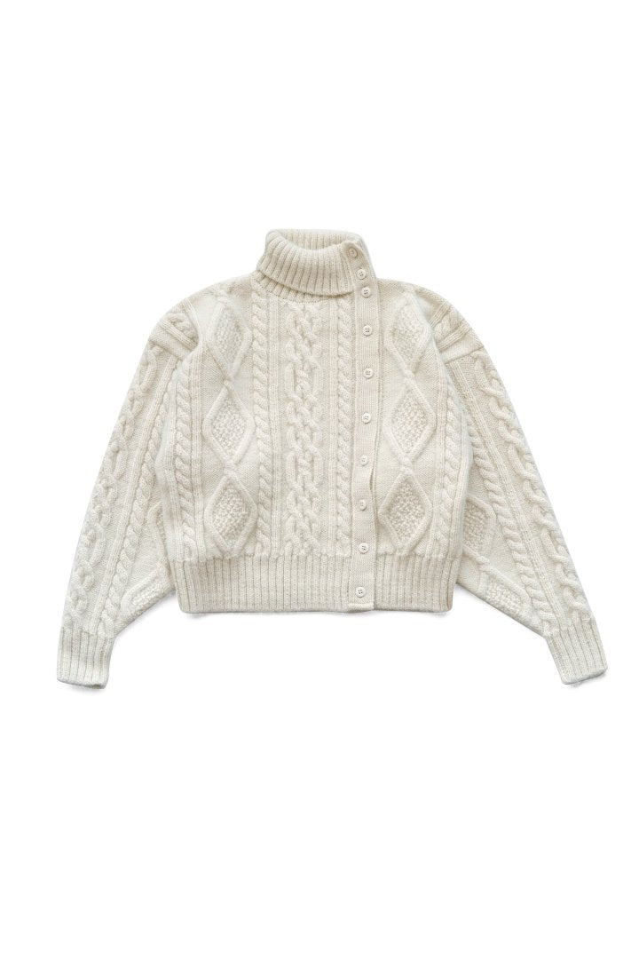 WRYHT - FISHERMAN BUTTONED SWEATER - BONE