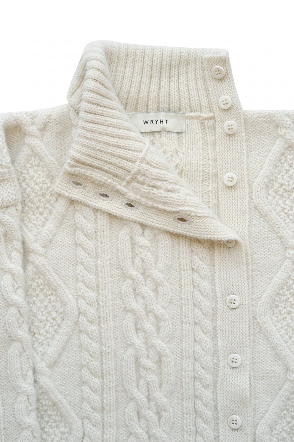 WRYHT - FISHERMAN BUTTONED SWEATER - BONE