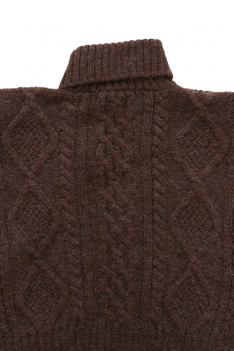 WRYHT - FISHERMAN BUTTONED SWEATER - ESPRESSO