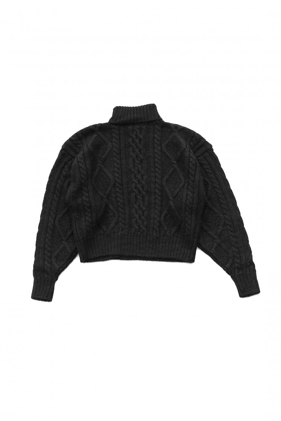 WRYHT - FISHERMAN BUTTONED SWEATER - BLACK