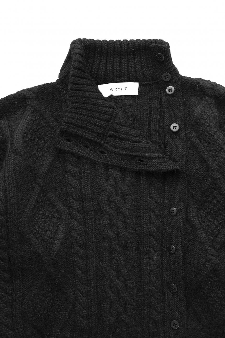 WRYHT - FISHERMAN BUTTONED SWEATER - BLACK