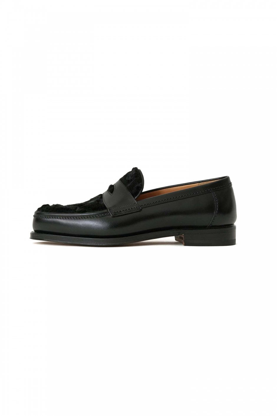 F.LLI Giacometti - FG537 - PENNY LOAFER - CALF LEATHER/ BABY LAMB HAIR - BLACK