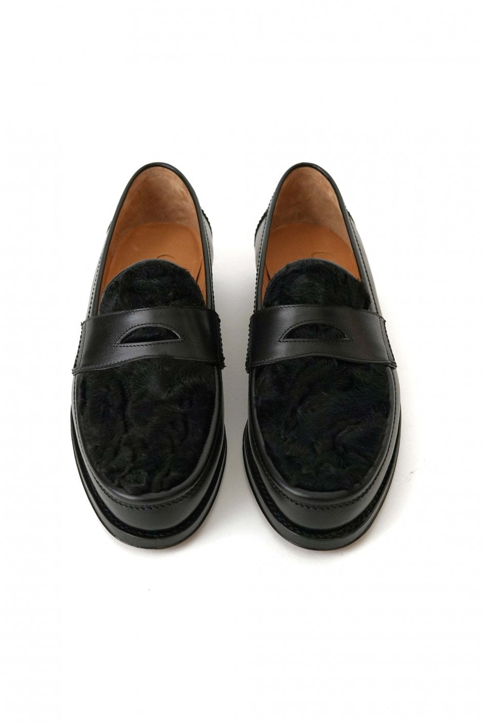 F.LLI Giacometti - FG537 - PENNY LOAFER - CALF LEATHER/ BABY LAMB HAIR - BLACK