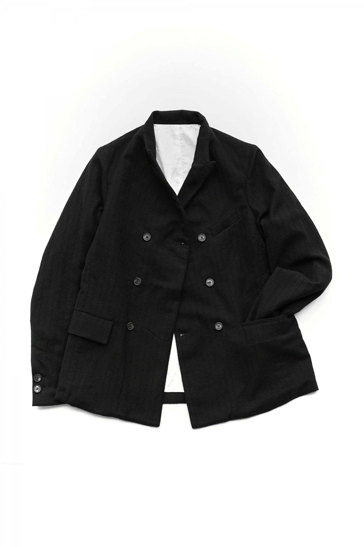 Bergfabel -DOUBLE BREAST FARMER JACKET - BLACK