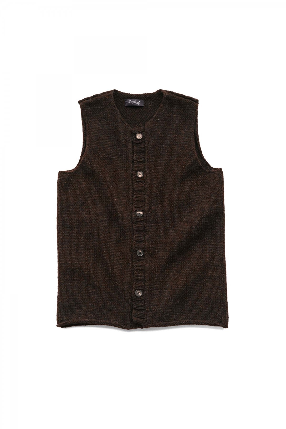 Bergfabel - VEST WITH BUTTON - DARK BROWN