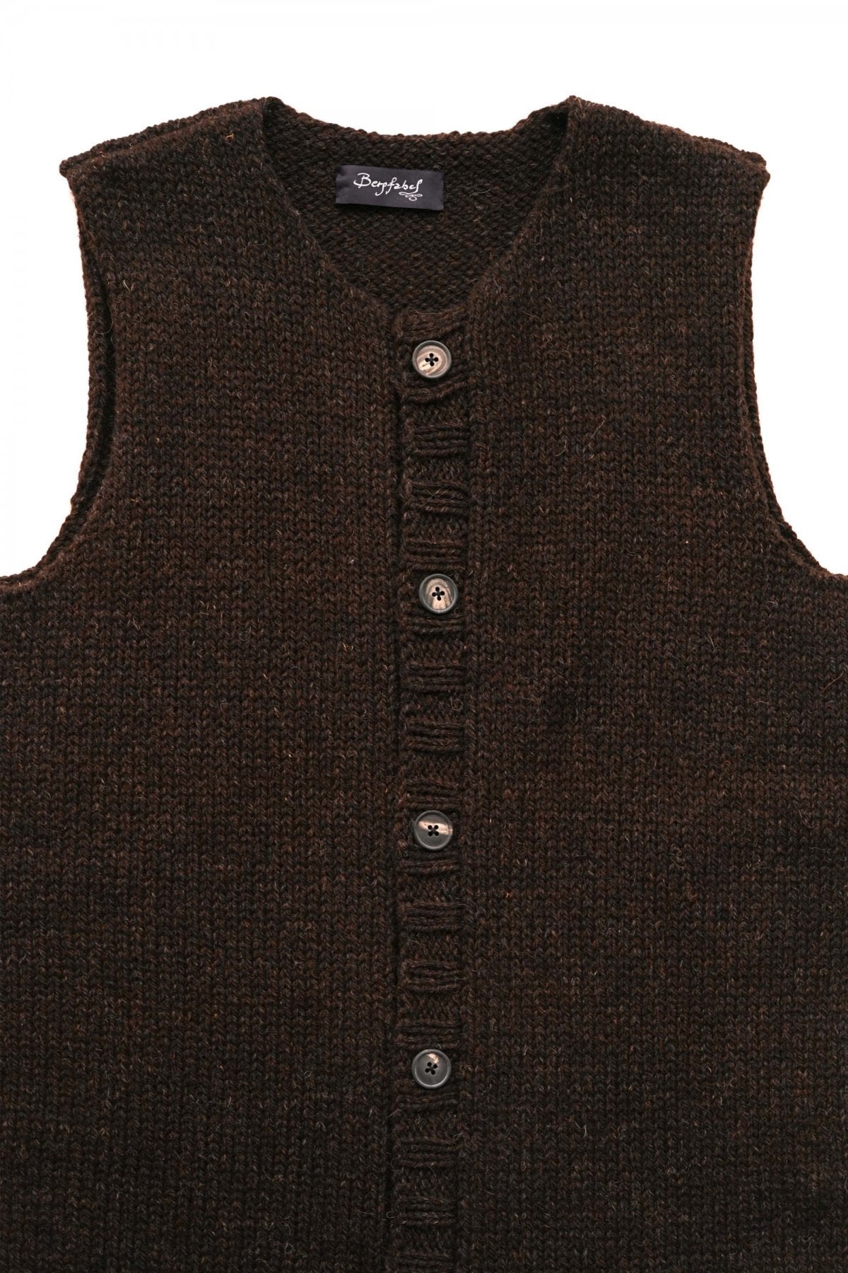 Bergfabel - VEST WITH BUTTON - DARK BROWN