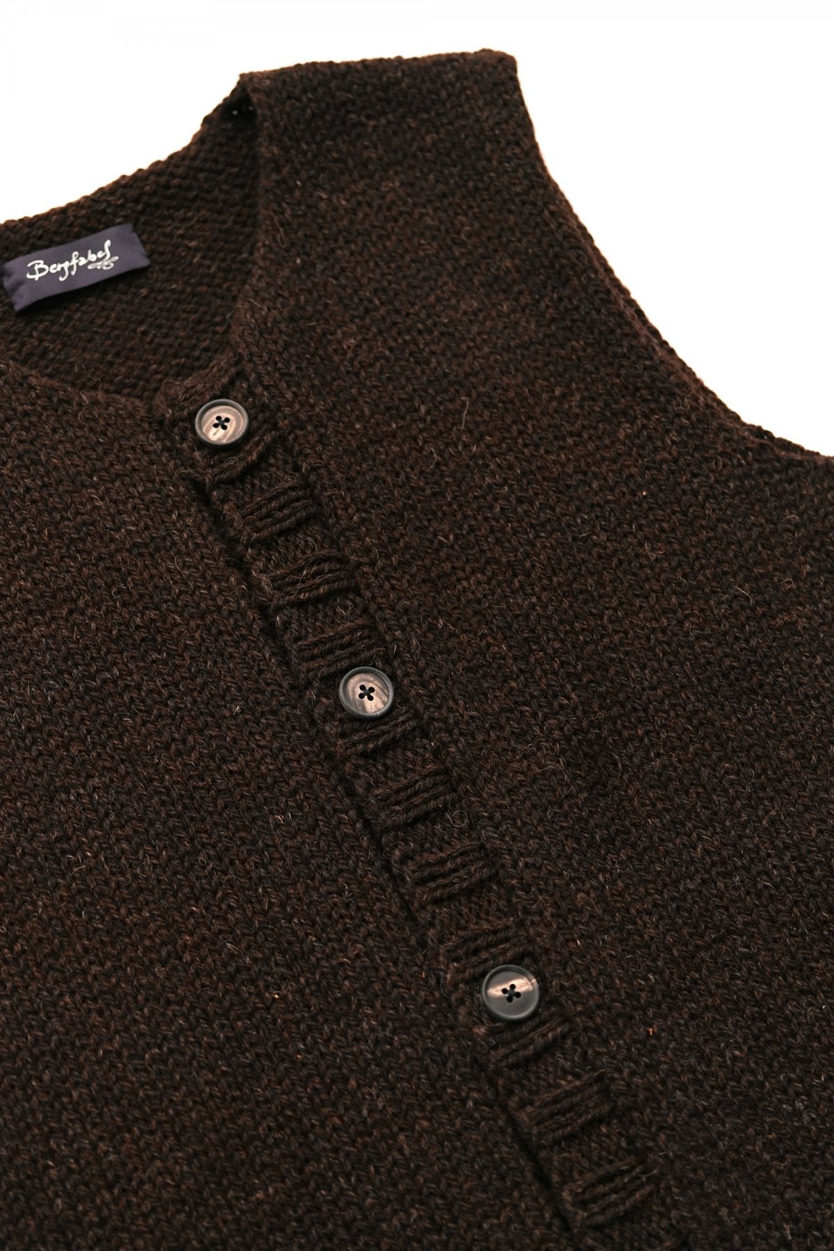 Bergfabel - VEST WITH BUTTON - DARK BROWN