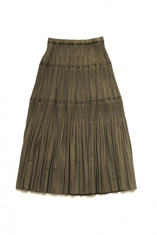 Nigel Cabourn woman - FOLKLORE PLEATS SKIRT - OLIVE