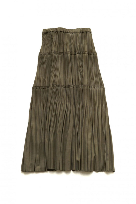 Nigel Cabourn woman - FOLKLORE PLEATS SKIRT - OLIVE