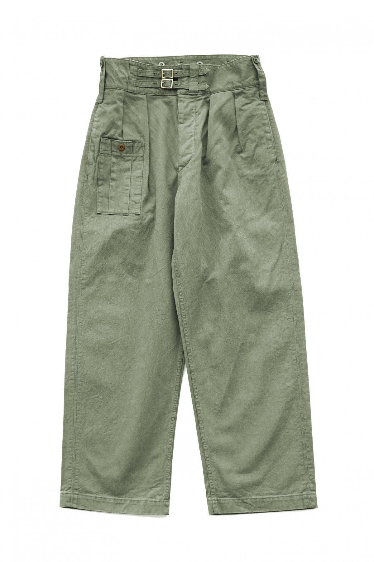 Nigel Cabourn - 40s B.GRUKA PANT - CHAMBRAY TWILL - OLIVE