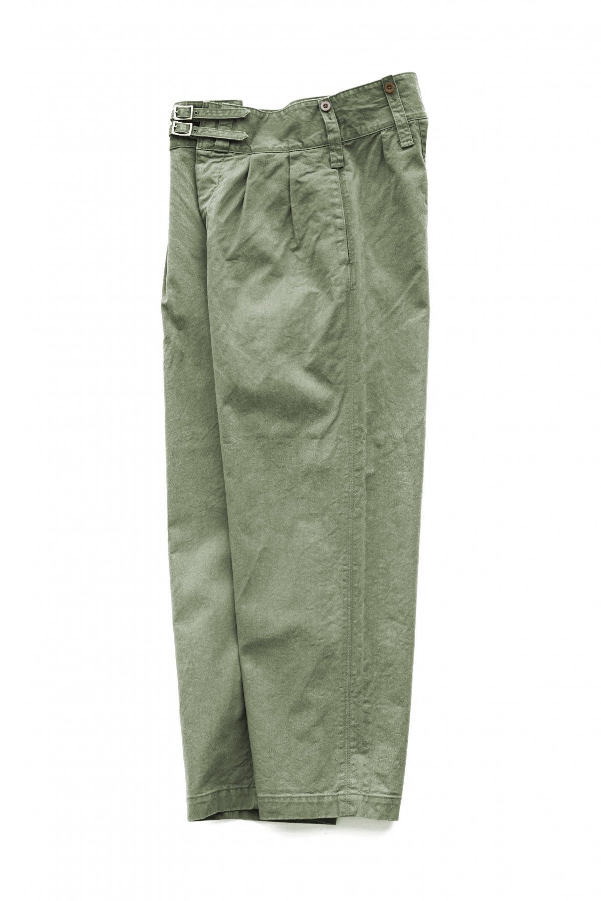 Nigel Cabourn - 40s B.GRUKA PANT - CHAMBRAY TWILL - OLIVE