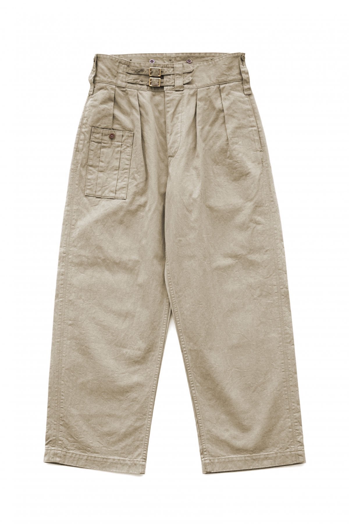 Nigel Cabourn - 40s B.GRUKA PANT - CHAMBRAY TWILL - KHAKI