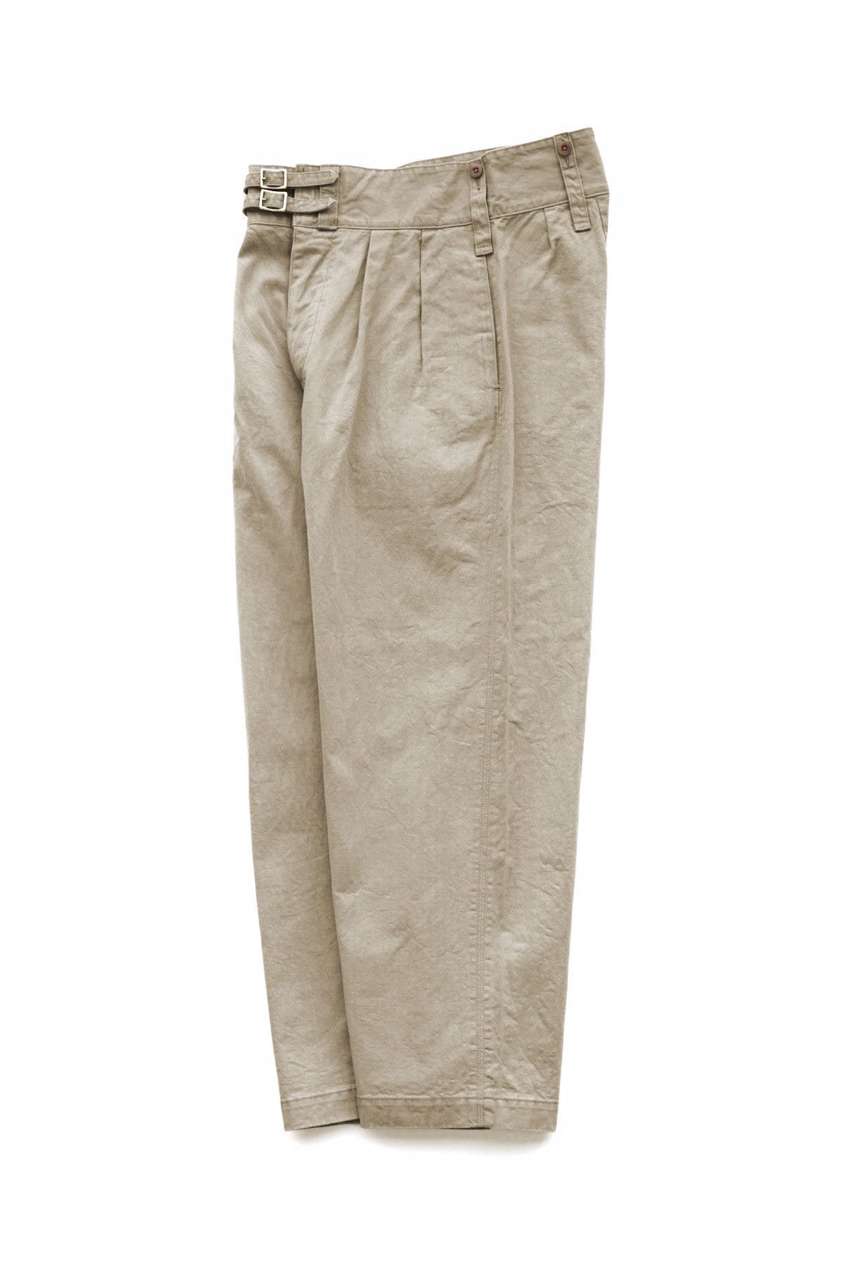 Nigel Cabourn - 40s B.GRUKA PANT - CHAMBRAY TWILL - KHAKI