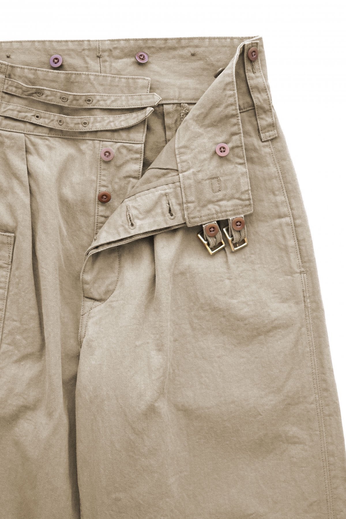 Nigel Cabourn - 40s B.GRUKA PANT - CHAMBRAY TWILL - KHAKI