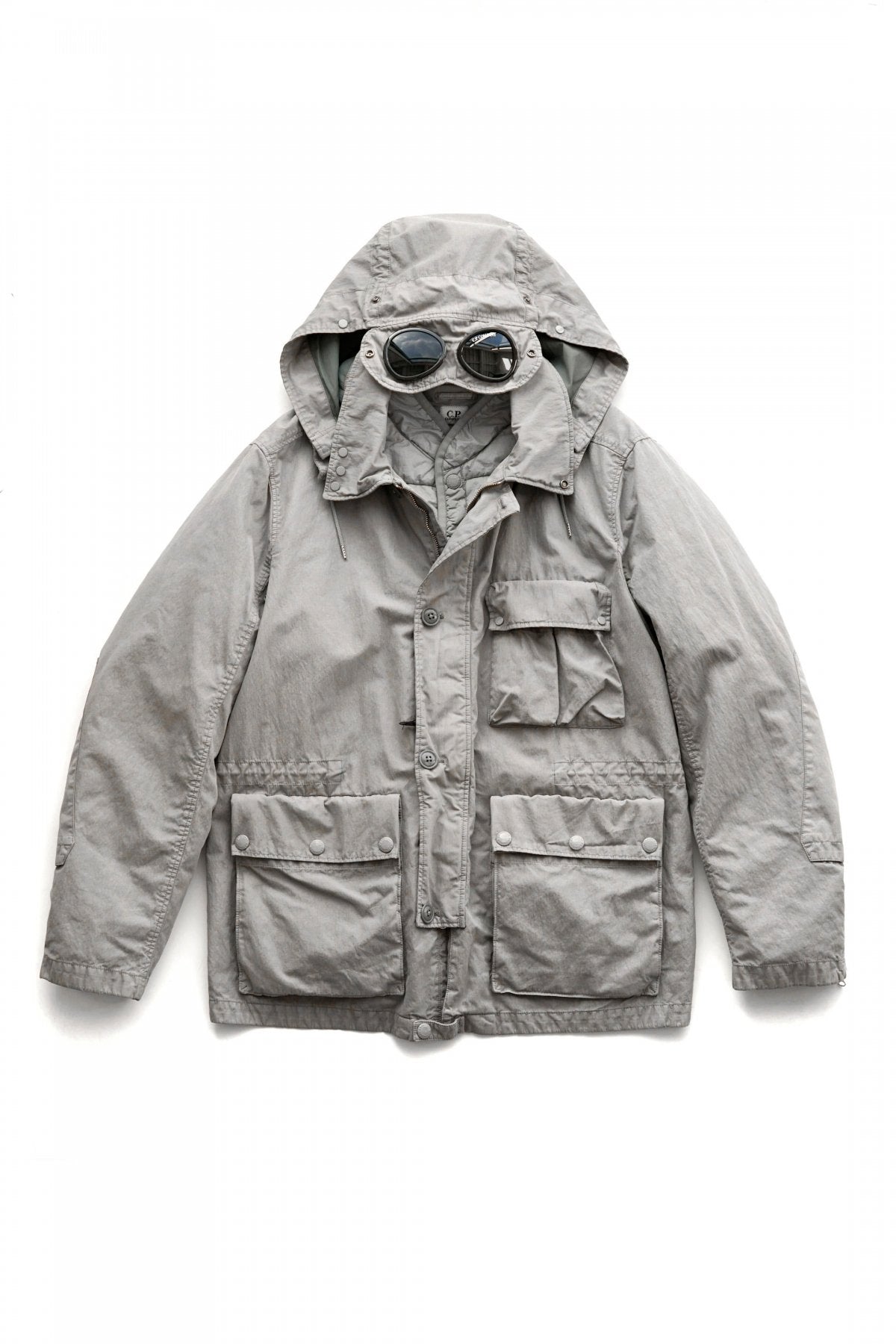 C.P.COMPANY - 50 FILI PLATED GOGGLE JACKET - MOON MIST