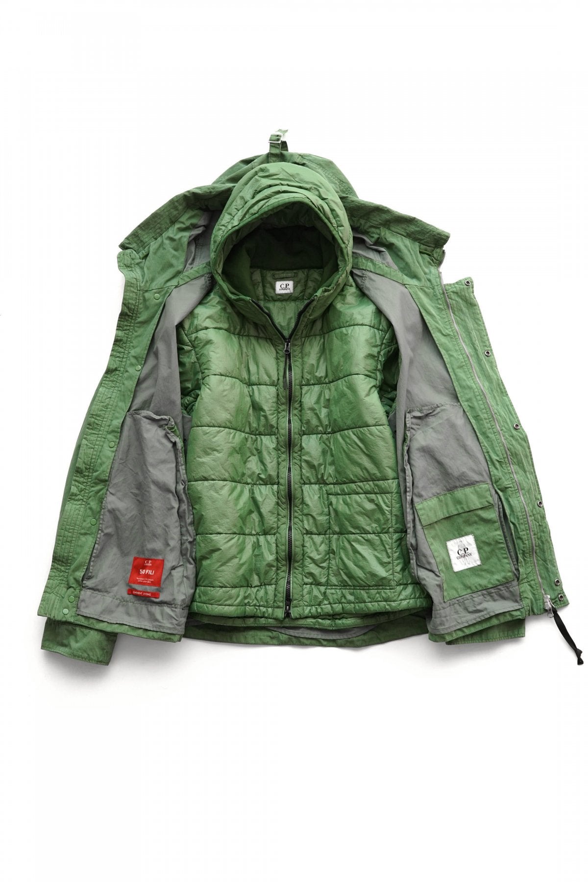 C.P.COMPANY - 50 FILI PLATED JACKET - ELM GREEN