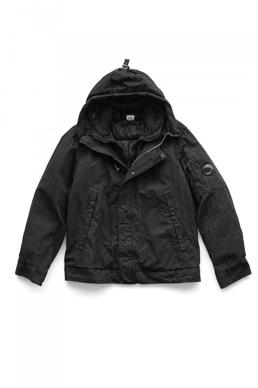 C.P.COMPANY - 50 FILI PLATED JACKET - BLACK