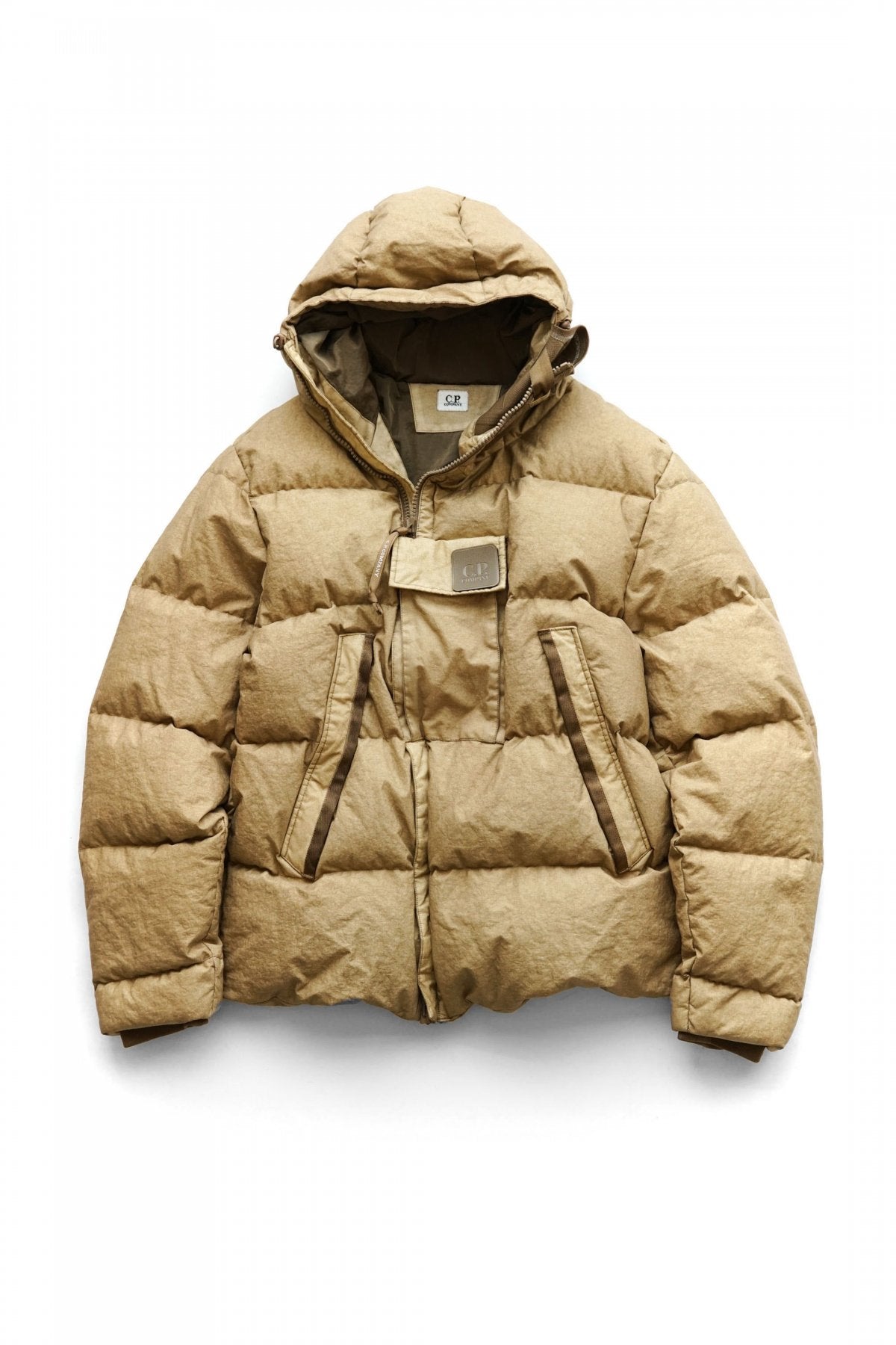 C.P.COMPANY - CO-TED NYLON DOWN JACKET - BISTRE