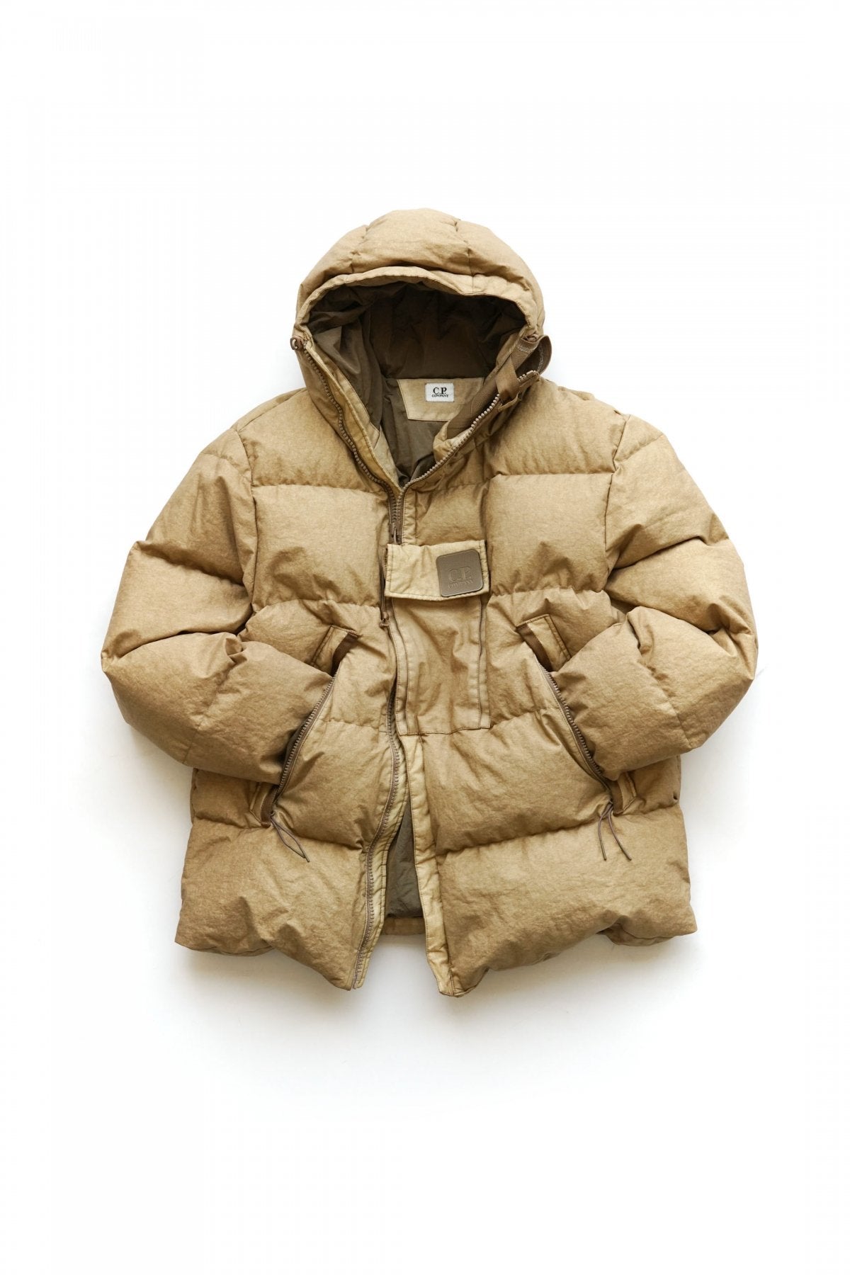 C.P.COMPANY - CO-TED NYLON DOWN JACKET - BISTRE