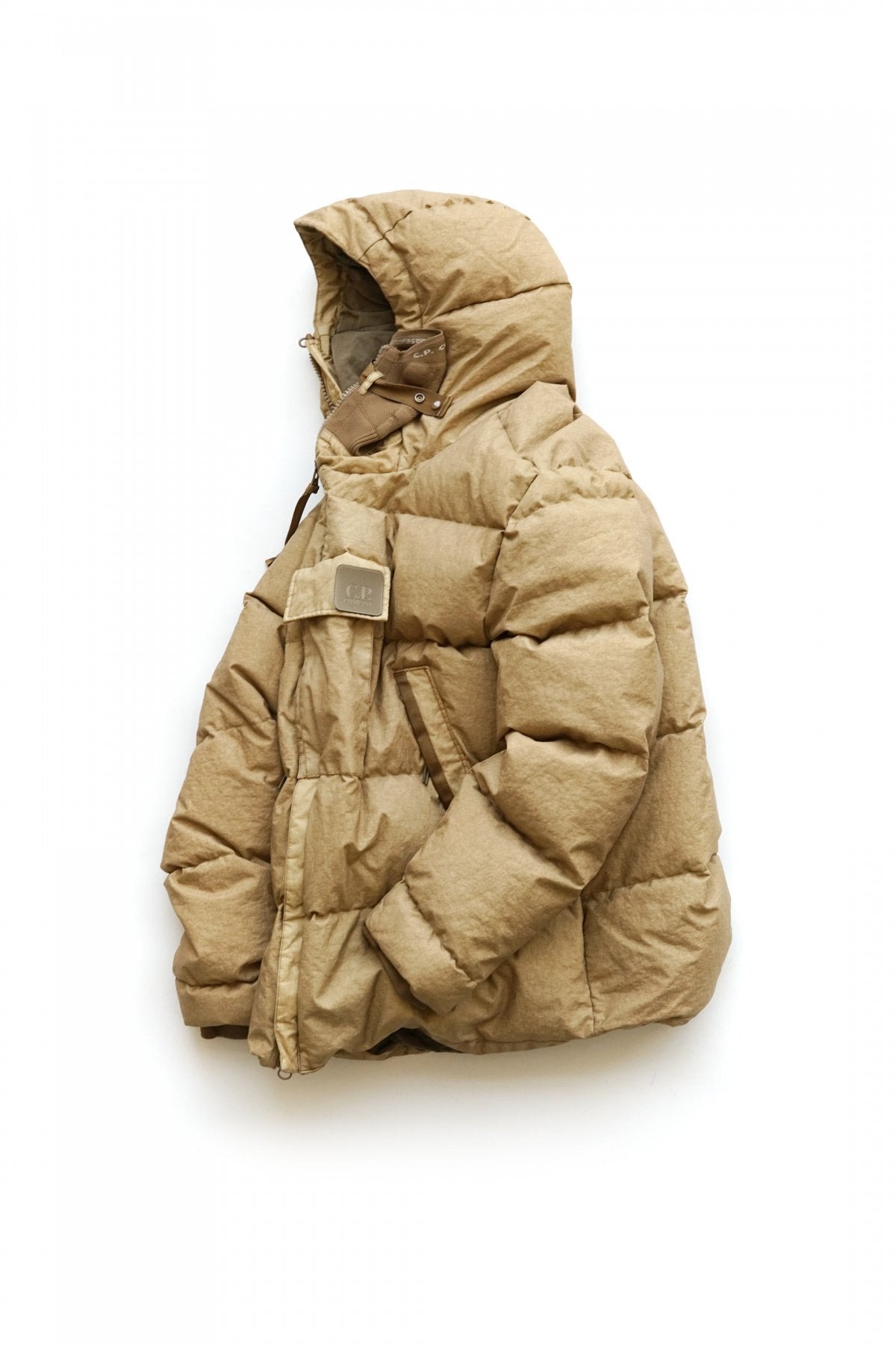 C.P.COMPANY - CO-TED NYLON DOWN JACKET - BISTRE