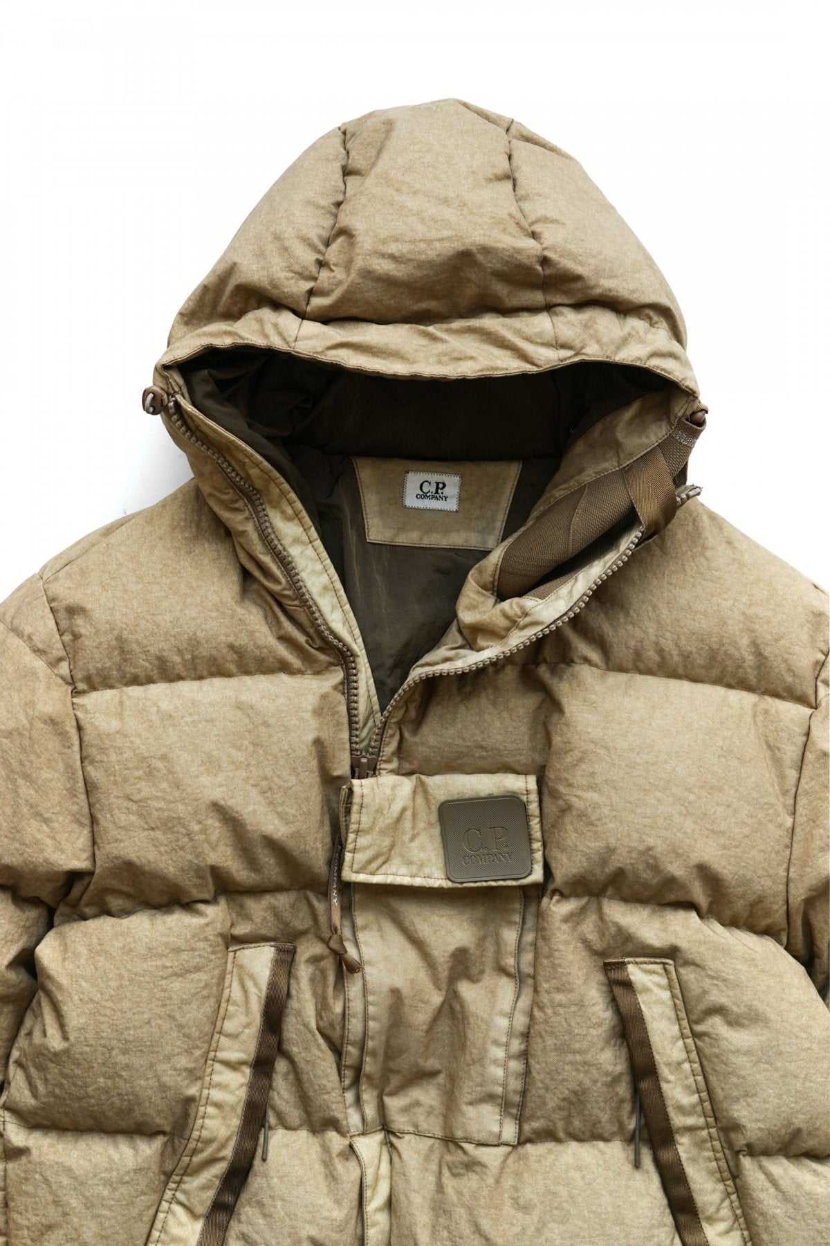 C.P.COMPANY - CO-TED NYLON DOWN JACKET - BISTRE