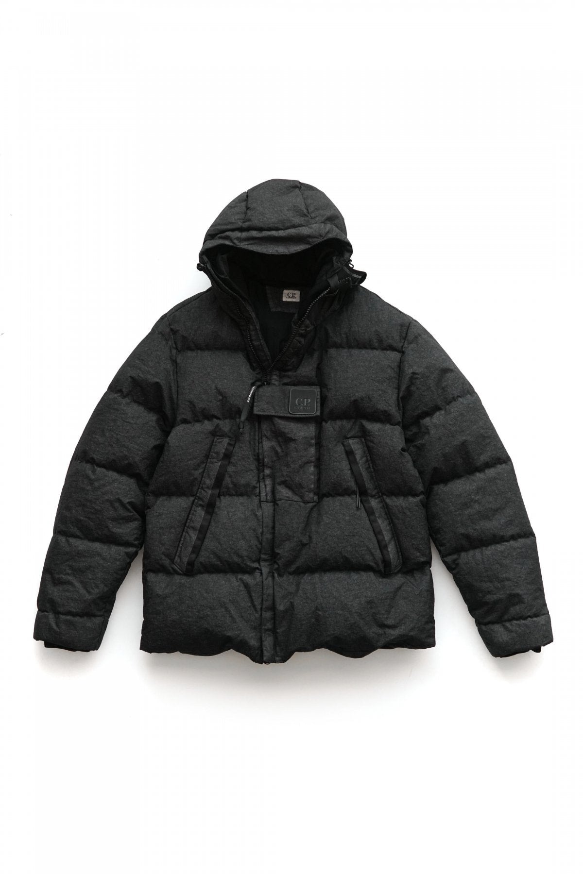 C.P.COMPANY - CO-TED NYLON DOWN JACKET - BLACK