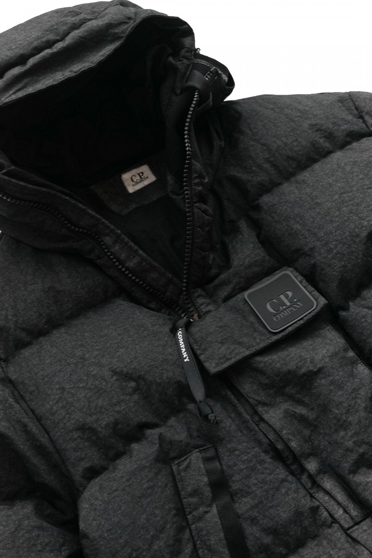 C.P.COMPANY - CO-TED NYLON DOWN JACKET - BLACK