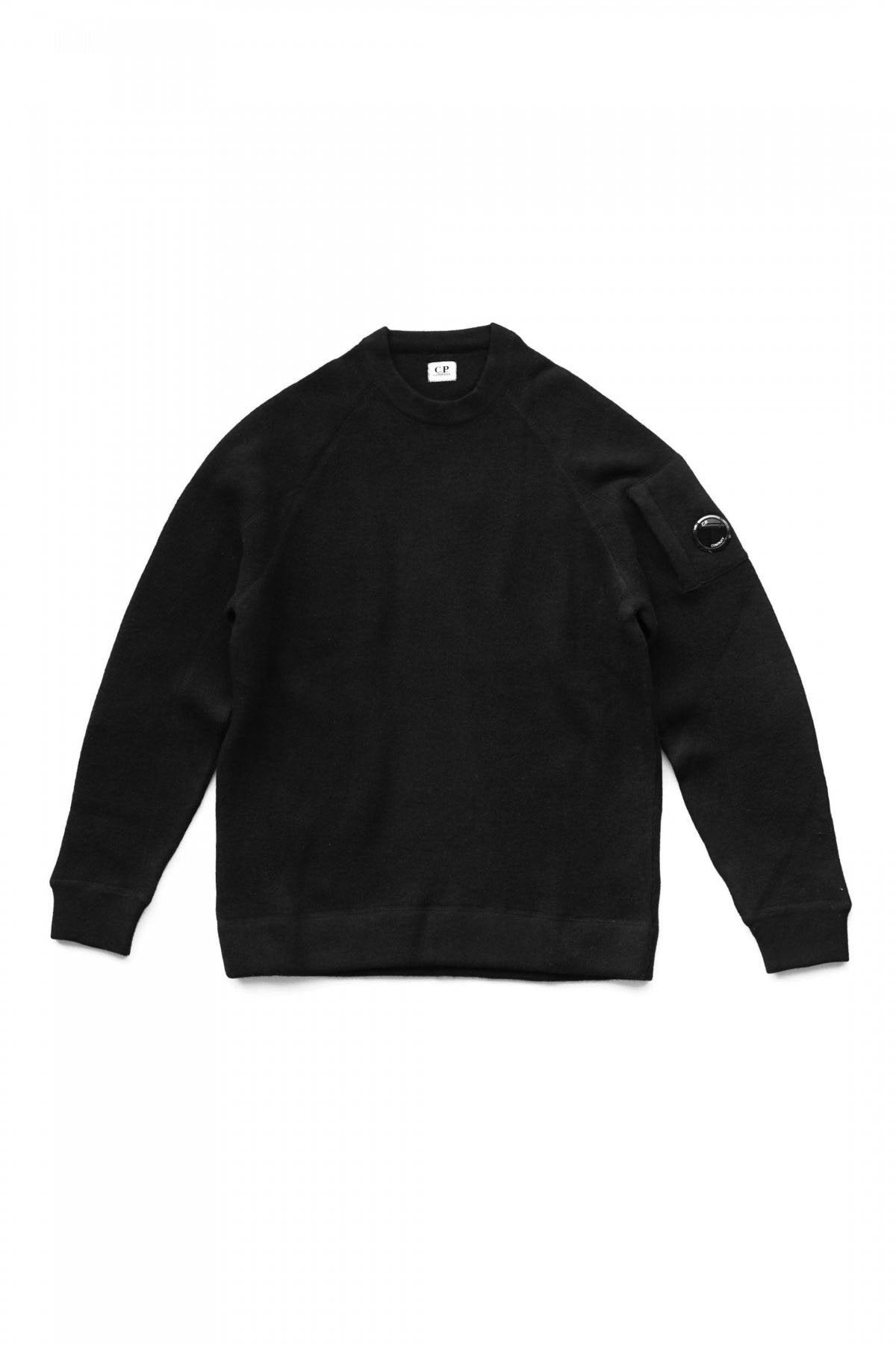 C.P.COMPANY - LAMBSWOOL DOUBLE KNIT - BLACK