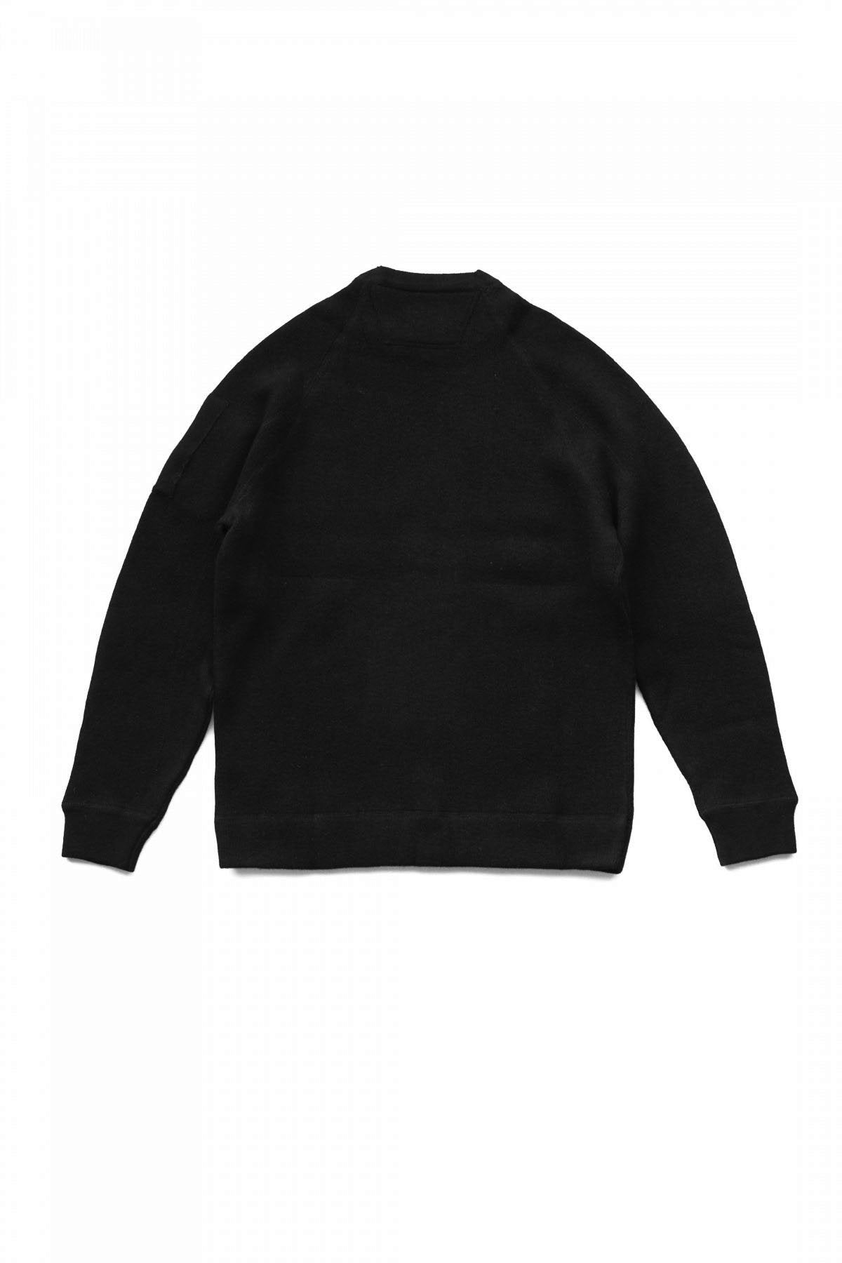 C.P.COMPANY - LAMBSWOOL DOUBLE KNIT - BLACK