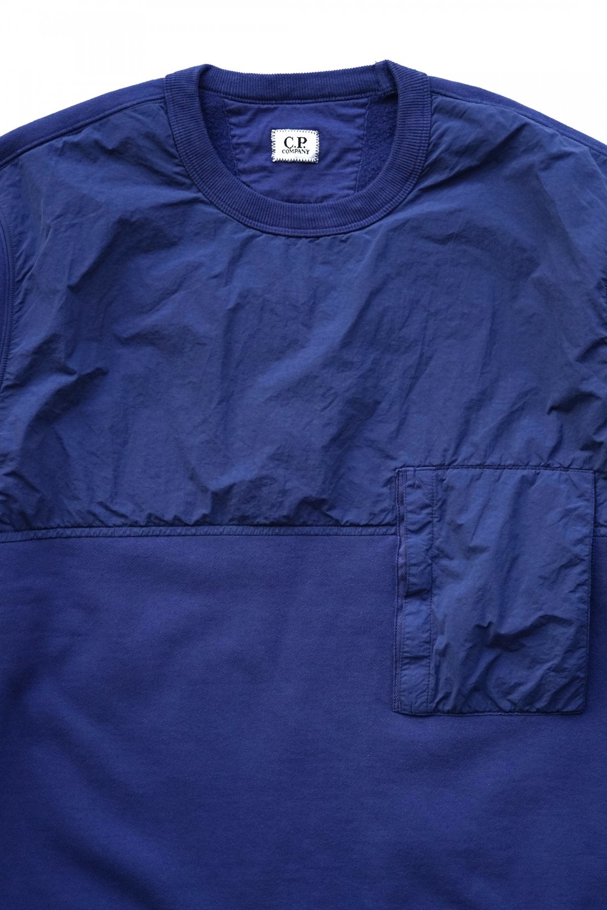 C.P.COMPANY - DIAGONAL FLEECE MIXED UTILITY SWEATSHIRT - BLUE PRINT