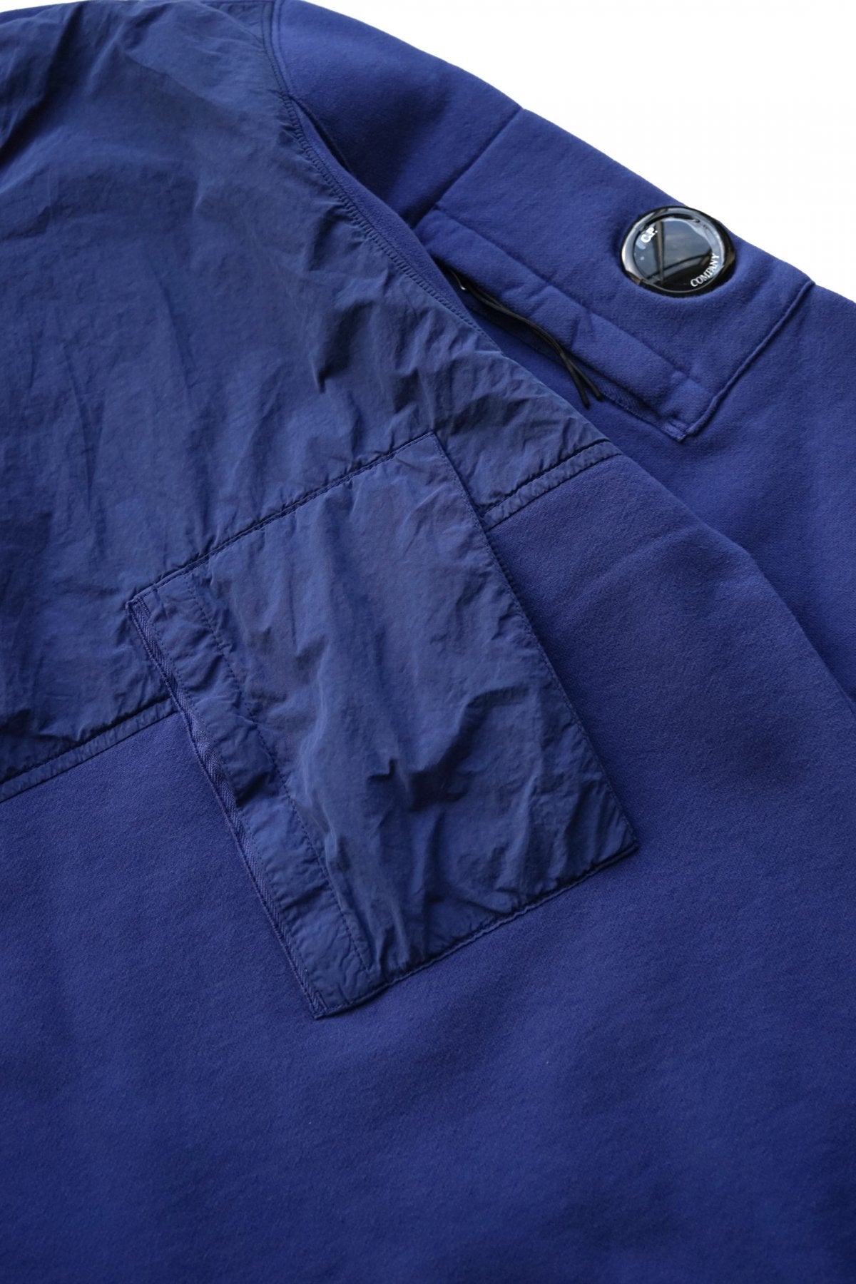 C.P.COMPANY - DIAGONAL FLEECE MIXED UTILITY SWEATSHIRT - BLUE PRINT