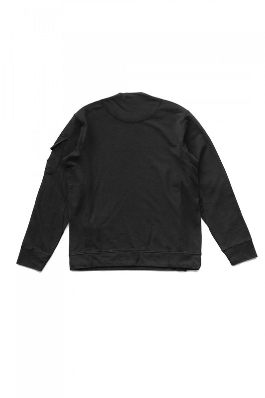 C.P.COMPANY - LIGHT FLEECE ASYMMETRICAL SWEATSHIRT - BLACK