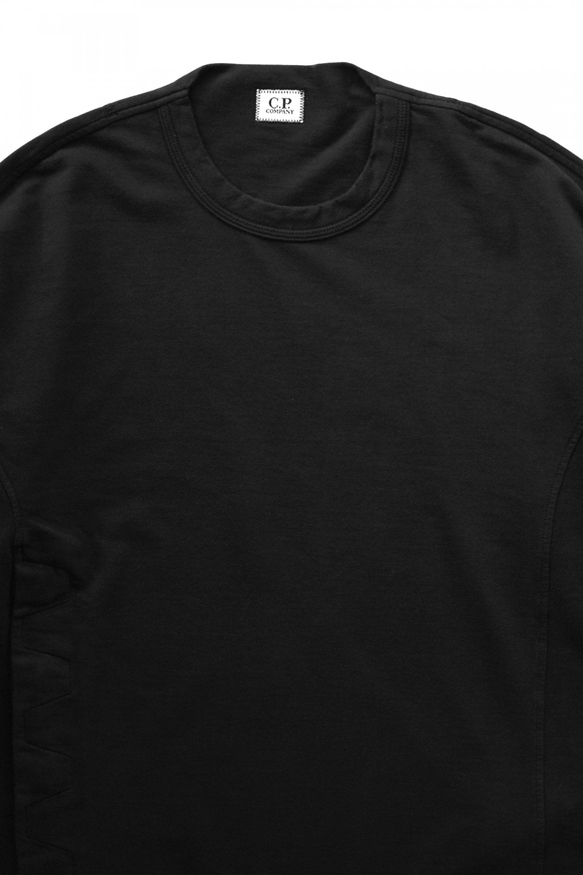 C.P.COMPANY - LIGHT FLEECE ASYMMETRICAL SWEATSHIRT - BLACK