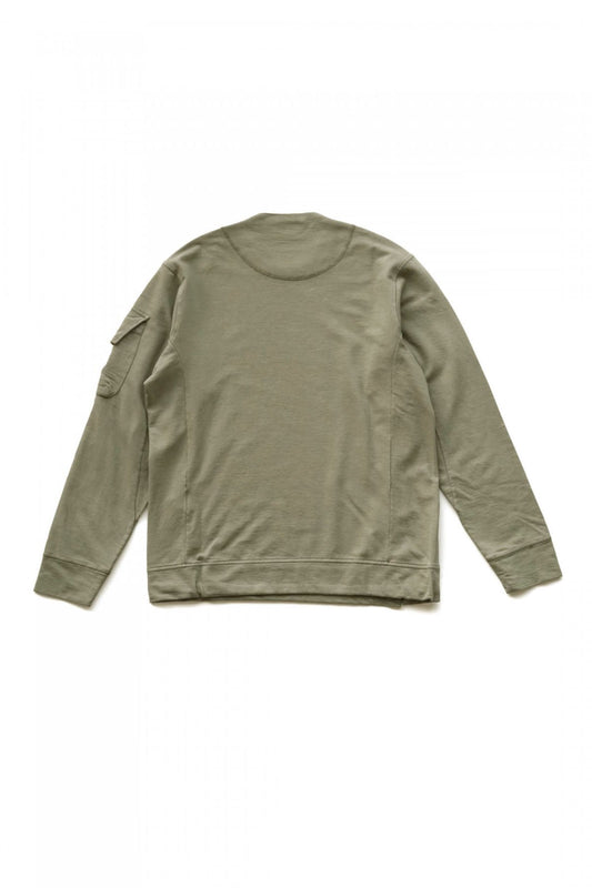 C.P.COMPANY - LIGHT FLEECE ASYMMETRICAL SWEATSHIRT - STONE GRAY