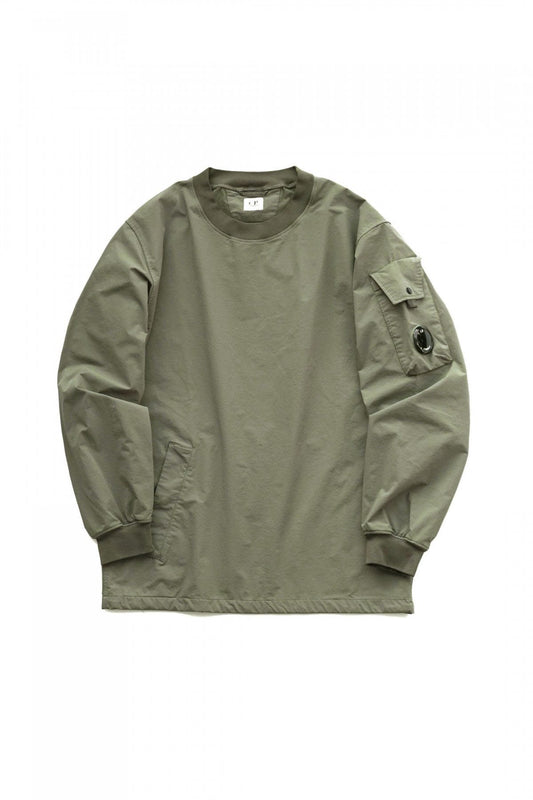 C.P.COMPANY - DYSHELL UTILITY SWEATSHIRT - STONE GRAY