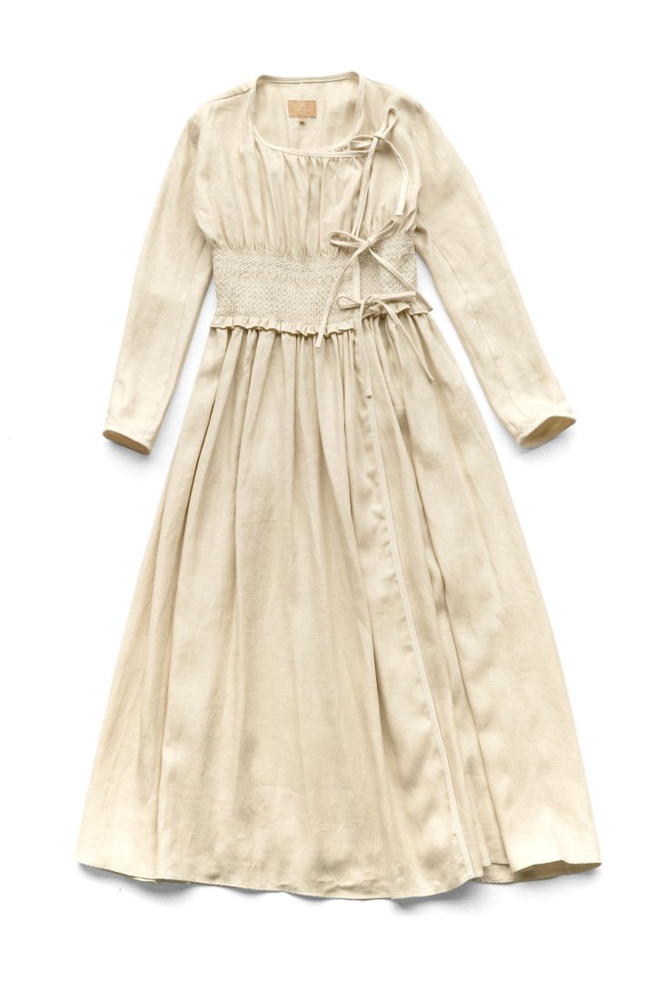 Nigel Cabourn woman - LINEN FOLKLORE DRESS - BEIGE