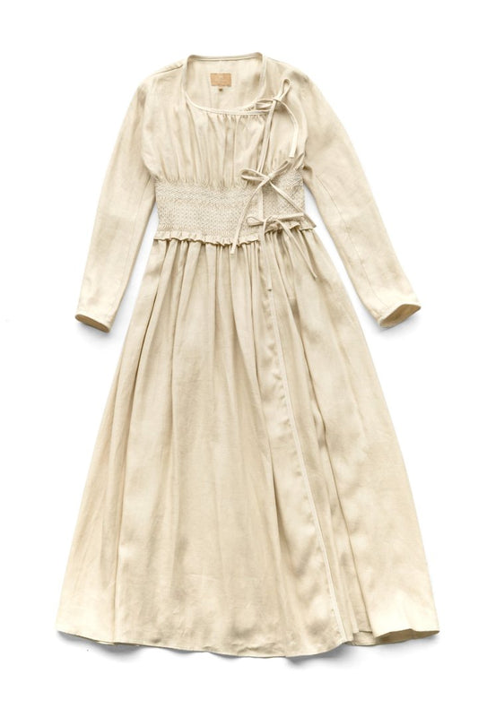 Nigel Cabourn woman - LINEN FOLKLORE DRESS - BEIGE