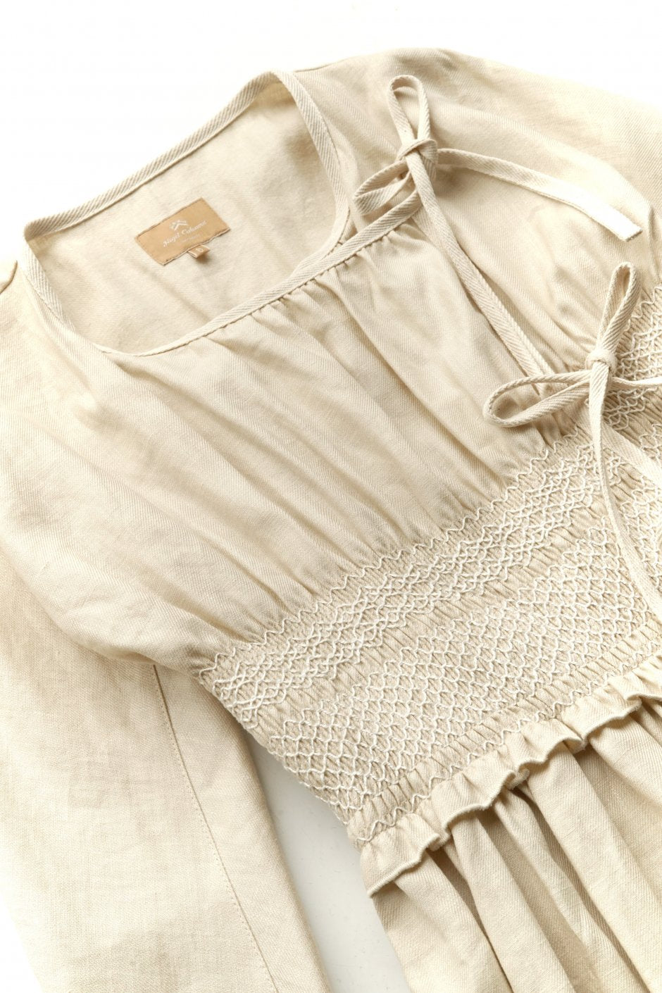 Nigel Cabourn woman - LINEN FOLKLORE DRESS - BEIGE