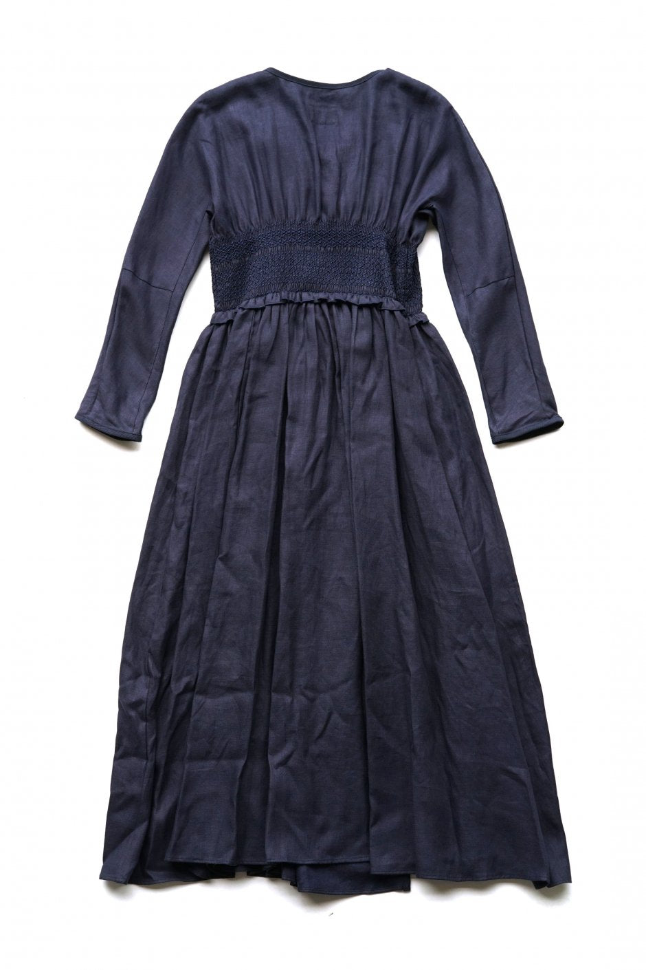 Nigel Cabourn woman - LINEN FOLKLORE DRESS - NAVY