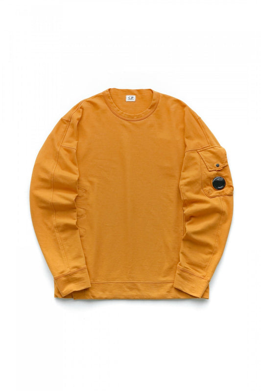 C.P.COMPANY - LIGHT FLEECE ASYMMETRICAL SWEATSHIRT - DESART SUN