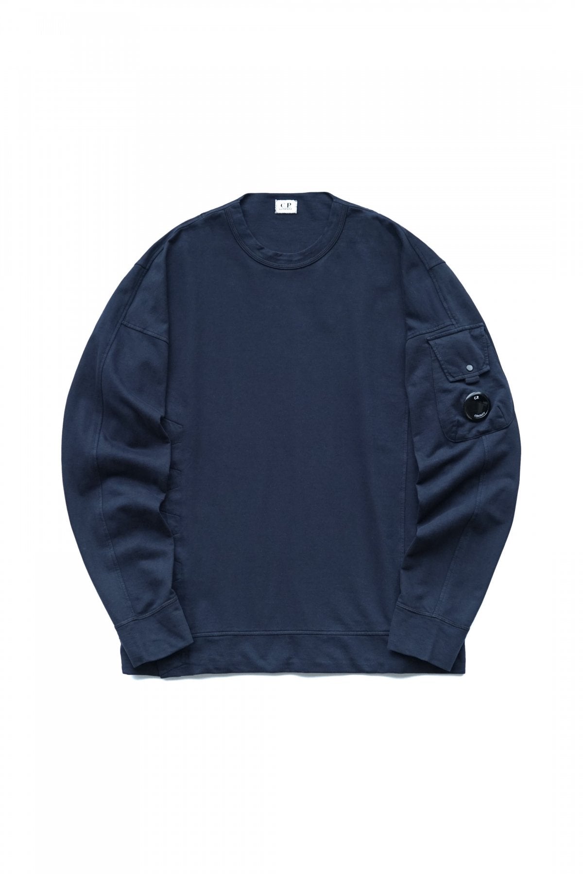 C.P.COMPANY - LIGHT FLEECE ASYMMETRICAL SWEATSHIRT - TOTAL ECLIPSE