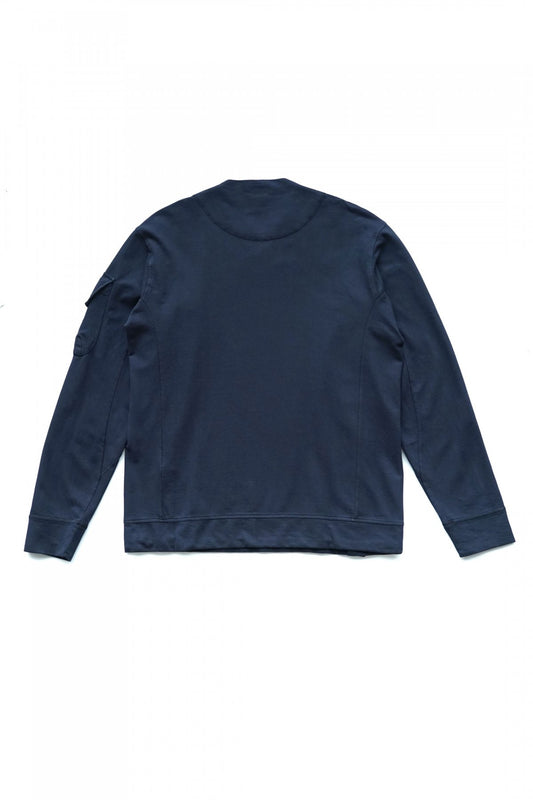 C.P.COMPANY - LIGHT FLEECE ASYMMETRICAL SWEATSHIRT - TOTAL ECLIPSE