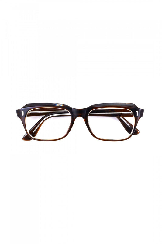 1960s BRITISH VINTAGE EYEWEAR SQUARE BROWN SMOKE - OPT-786